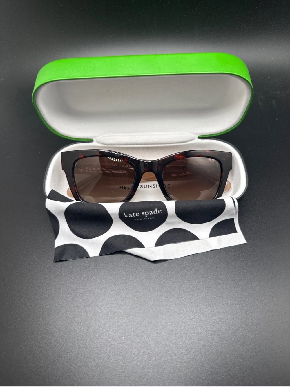 kate spade Tortoiseshell Square Sunglasses with Brown Lenses